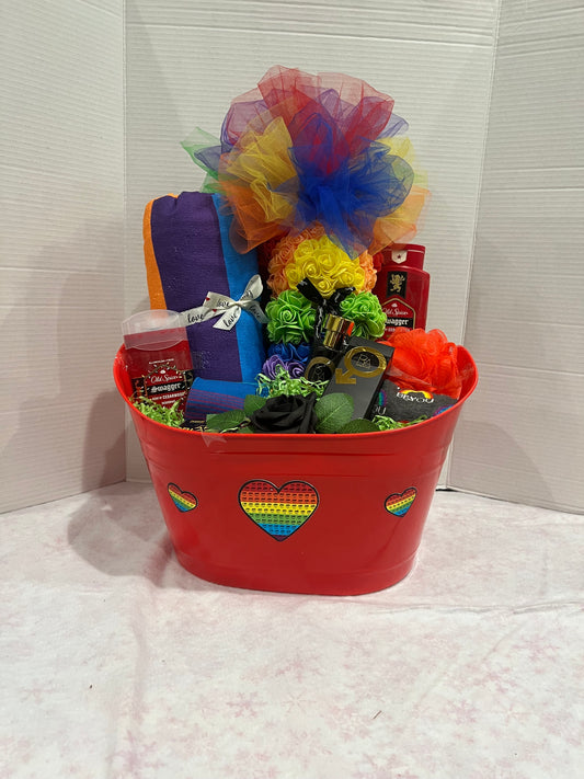 Pride-Inspired Rainbow Self-Care Basket